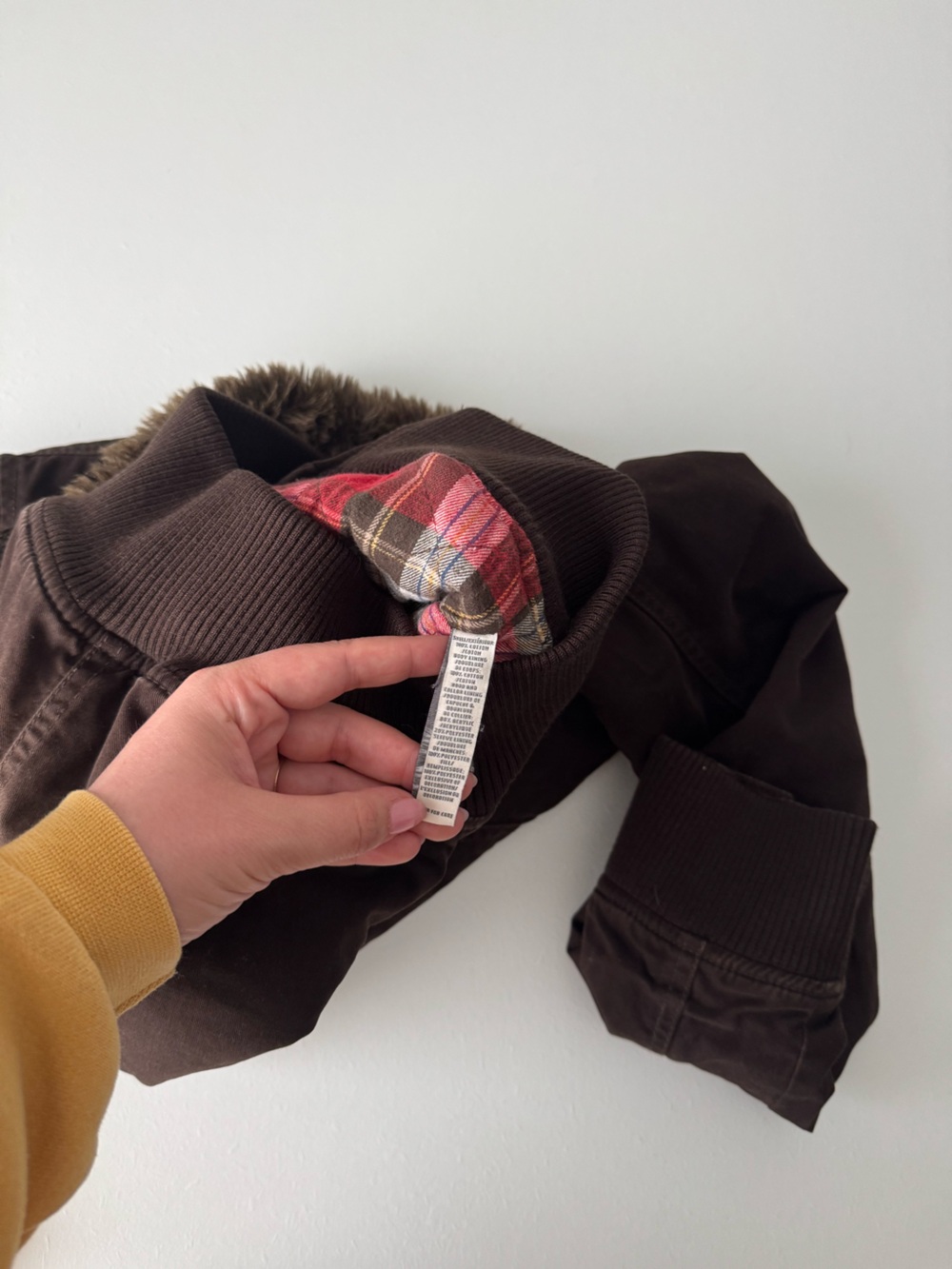 Y2K Abercrombie & Fitch Brown Jacket Fur - Picture 4 of 9